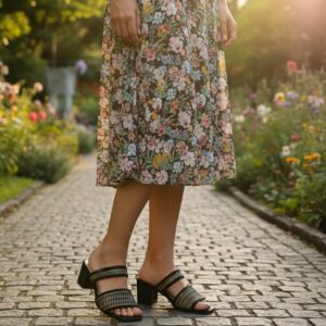 black mid heel sttayli